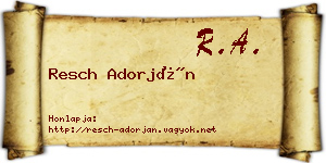 Resch Adorján névjegykártya